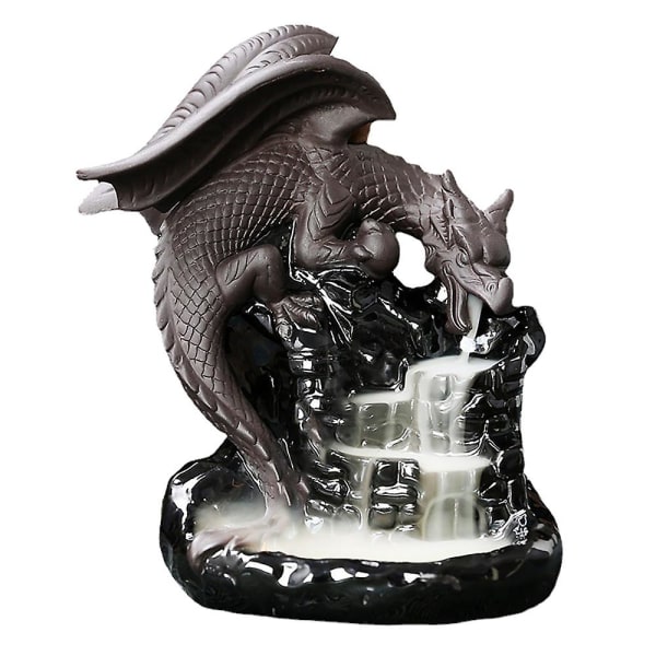 Drage Dekoration Vandfald Røgelse Kegle Holder Censer Encensoir Palnik Røgelse Meditation Tilbageflow Ince