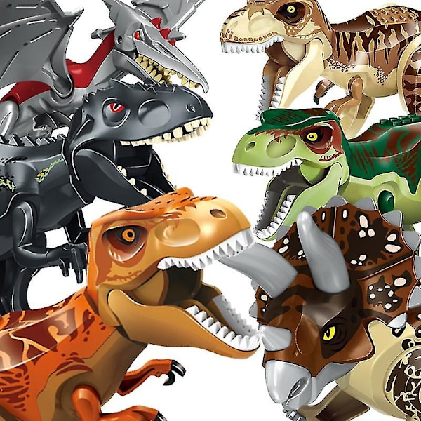 Sammensatte Byggeklosser Leke Dinosaur Verden Tyrannosaurus Barn Dyremodell Klosser Leke