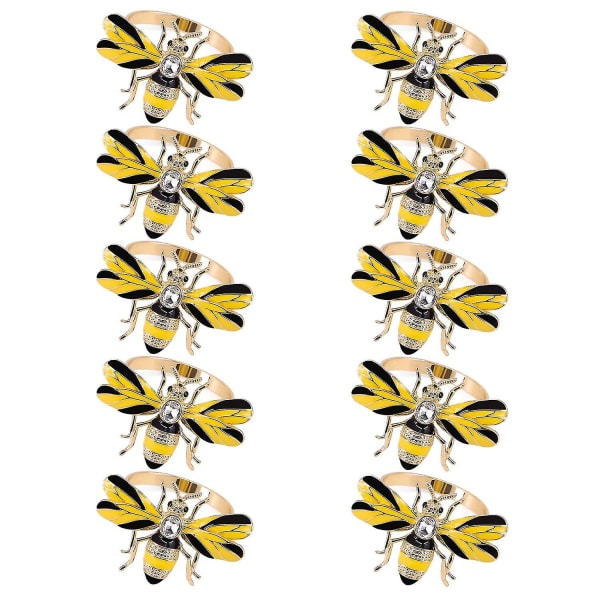 10 mehiläislautasliina set lautasliinasormus metalliseos hyönteisten timanttisolki paperipyyhkeet lautasliinapidike