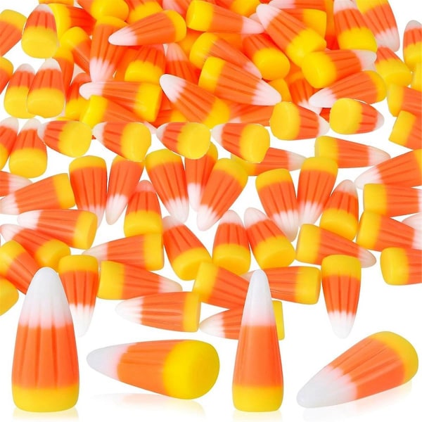 50 st Halloween Resin Candy Corn Konstgjord 3d Candy Corn Bead Fall Faux Corn Scrapbooking Embellis