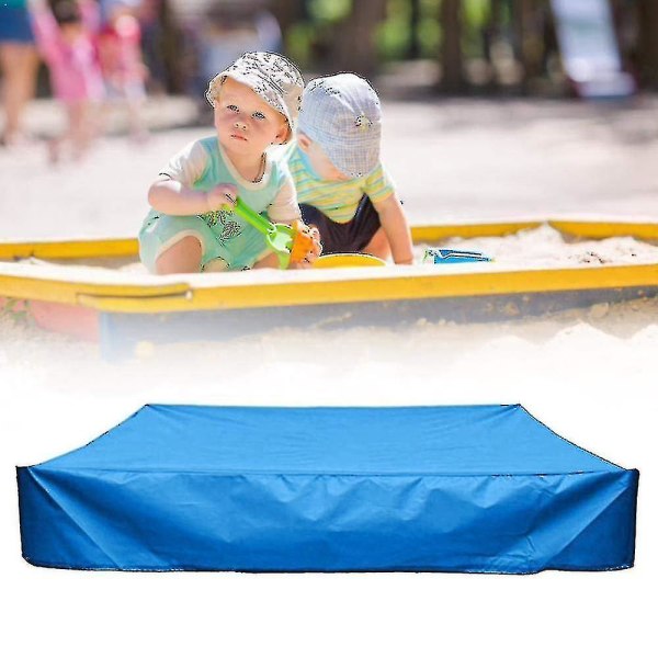 Sandkassebetræk med snøre, firkantet støvtæt strandsandkassebetræk, vandtæt sandkasse Swimmin blue 180*180cm