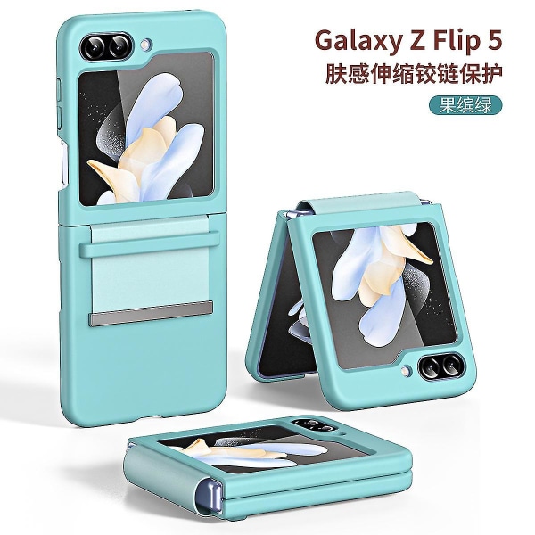 Skin Feel Solid Color Gångjärnsskydd Stötsäkert case för Samsung Galaxy Z Flip 5 Green