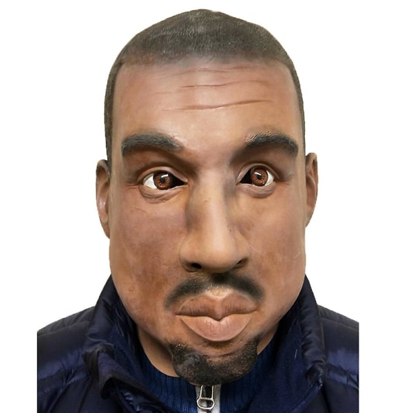 Realistisk sort mandlig mand maske Kanye Gold Digger Latex Rapper kostume tilbehør