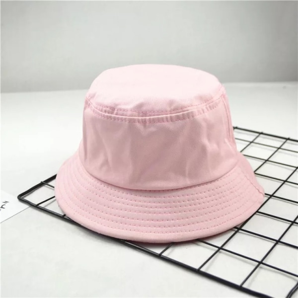 Bucket Hat Unisex Solhatt Ensfarget Menn Kvinner（Rosa） pink