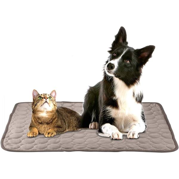 Kølemadras til Hund, Selvkølende Gelpude Kat Kølemadras Indendørs Udendørs Kat Kold Madras i Sommer Varmt Blå L(100*70cm) Brown XL