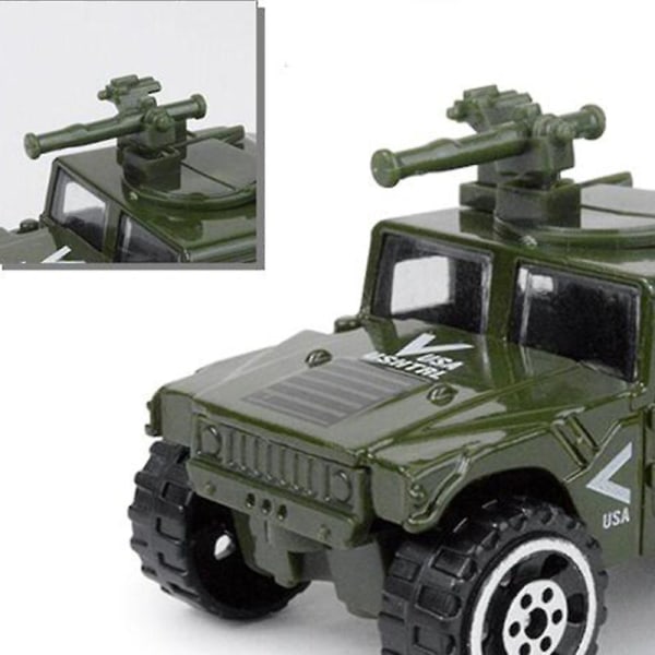 6 stk glidende bilmodel diecast 1:87 legeret tank militærkøretøj Jeep helikopter hærbil til børn børn