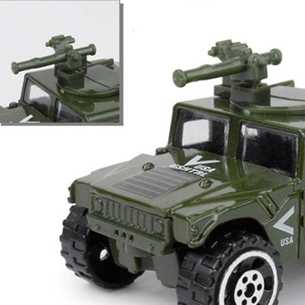 6st Sliding Car Model Diecast 1:87 Alloy Tank Militärfordon Jeep Helikopter Armébil För Barn Barn