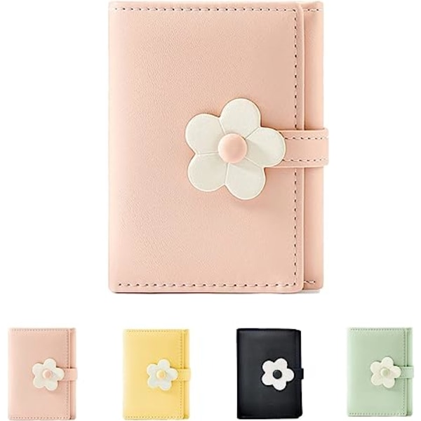 Söpö pieni lompakko tytöille, naisille, kolmiosainen lompakko Käteinen tasku kukka pink