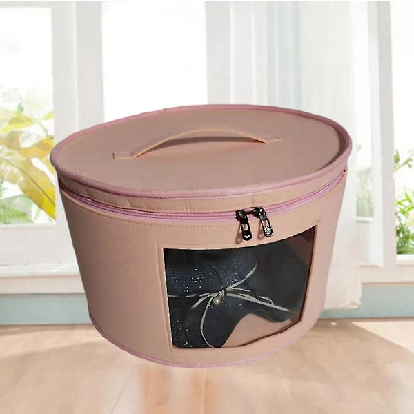 Hat Box -järjestäjä Pyöreä Matkakäyttöön Sopiva Hattu Laatikko Taitettava Hattu Säilytyspussi Pölynkestävällä Kannella Hattujen Säilytykseen