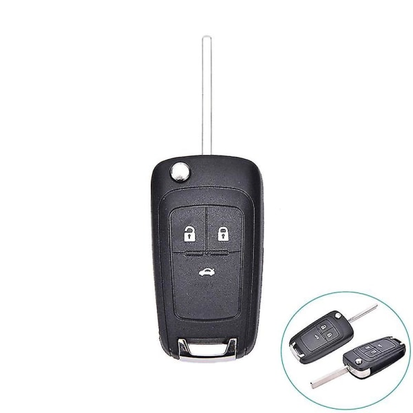 Lip Folding 3 Button Flip Remote Key Shell Case Cover Fob For Chevrolet Cruze