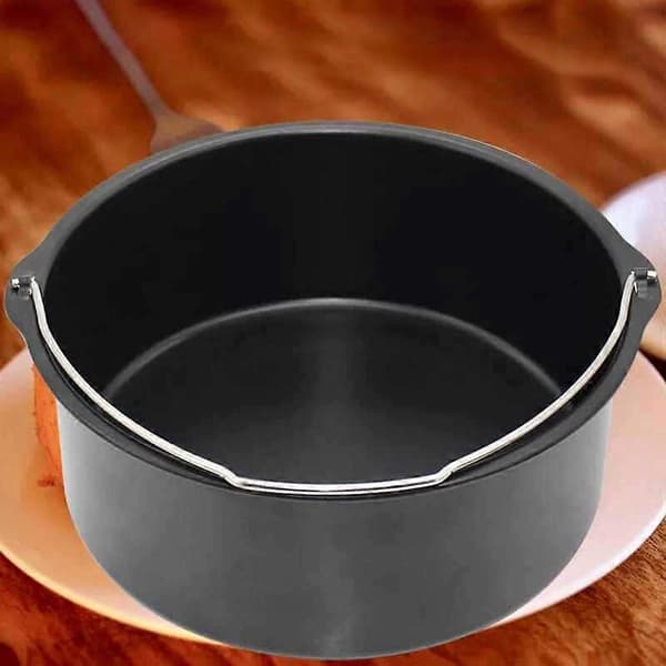 6/7/8'' Non-stick kageform bageplade rund stegekurv bageform sort 7 tommer 7 inch