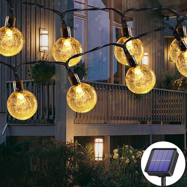 50 stk utendørs LED-solcellelysslynge 7m 8 solmodus, vanntett