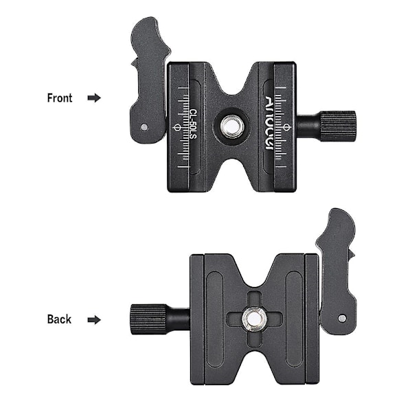 Cl-50ls Snabbkoppling i aluminiumlegering med justerbar spak - 1/4\" & 3/8\" skruvhål kompatibel med Arca Swiss standard snabbkopplingsplatta
