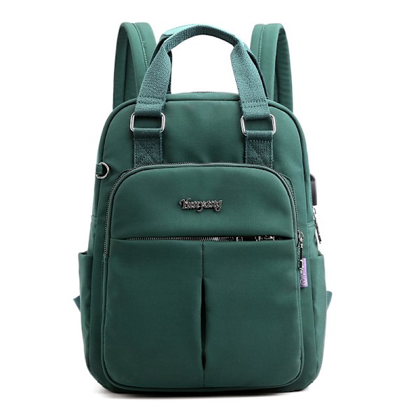 Laptop-ryggsäck USB-laddning Ryggsäck reseryggsäck skolväska dark green