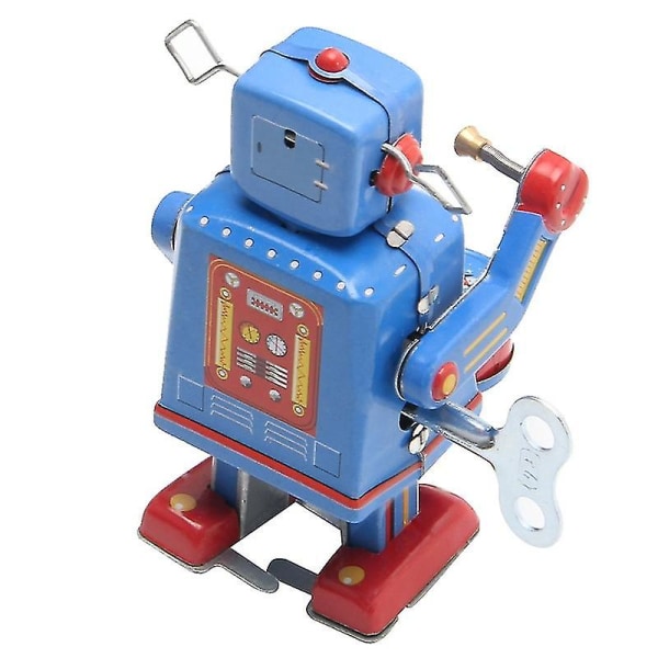 Retro Clockwork Wind Up Metal Walking Robot Legetøj Vintage samleobjekt Børnegave