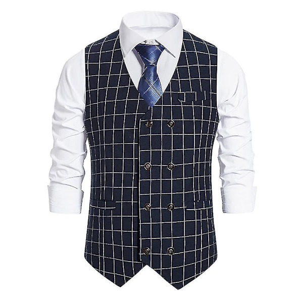 Herrväst Dubbelknäppt Business Kostymväst Blazer Toppar