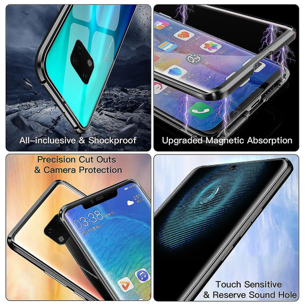 Magnetisk adsorption Dobbeltsidet hærdet glasæske, kompatibelt med Huawei Mate 30