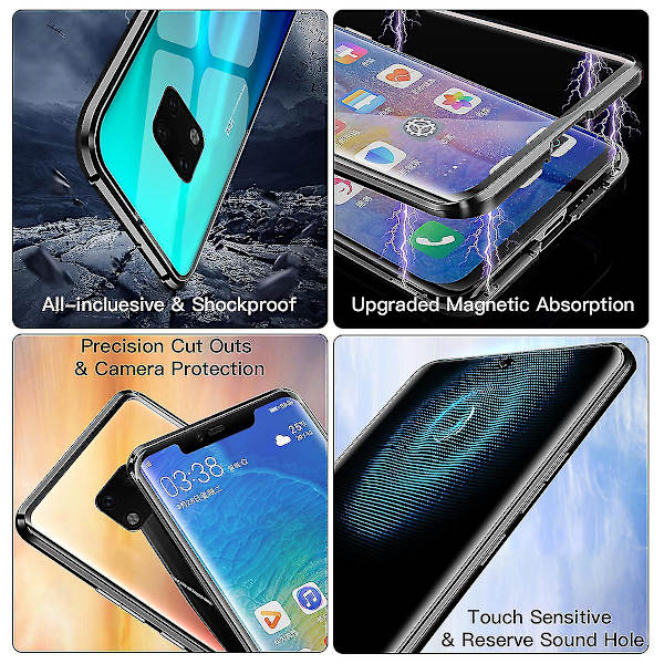 Magnetisk adsorption dubbelsidig härdat glasfodral Kompatibel Huawei P30