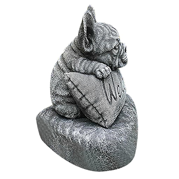 Fransk Bulldog Velkommen På En Sokkel Hjem Eller Have Dekoration