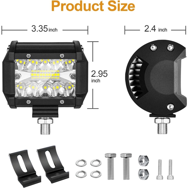 Led lysstang 2 STK 4/7 tommer led lysstang 240W LED tågelys