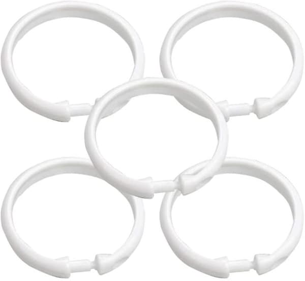 Gardinstangringer Åpne, 12 stk, Plast, Transparent