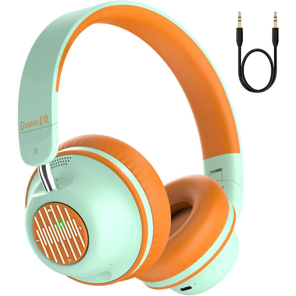 Bluetooth Active Noise Cancelling Hovedtelefoner, SuperEQ S2 Kablede og Trådløse On-E blue yellow