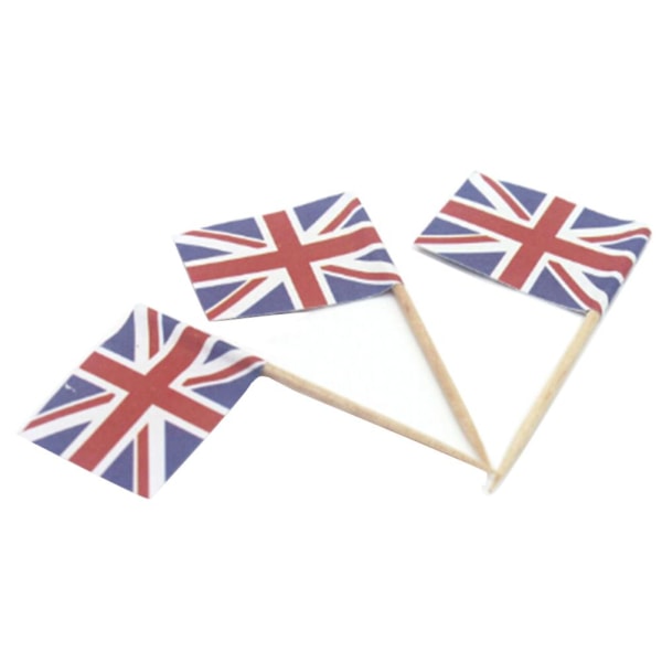100 kpl Cupcake Toppers Englannin lipun hammastikku Miniature Britain Flag hammastikku Flags Cupcakes Cake Hammastikku