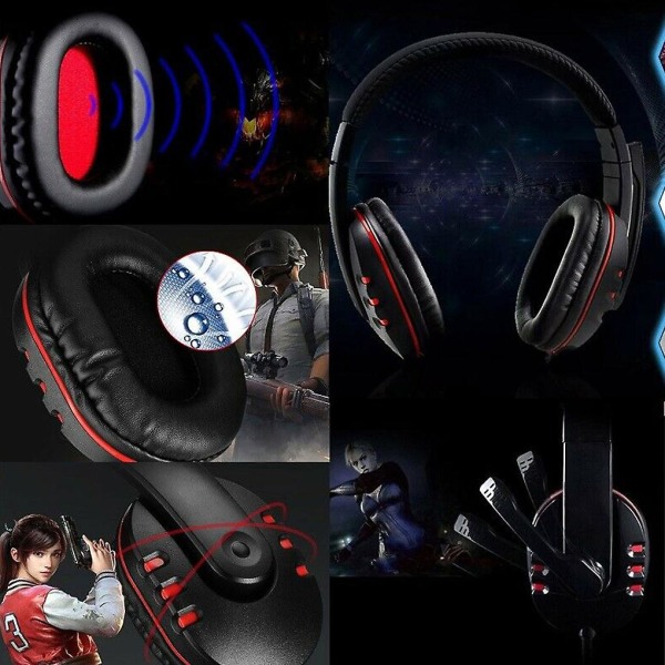 3,5 mm Gaming Headset Stereo Lyd Computer Laptop Kablet hovedtelefon