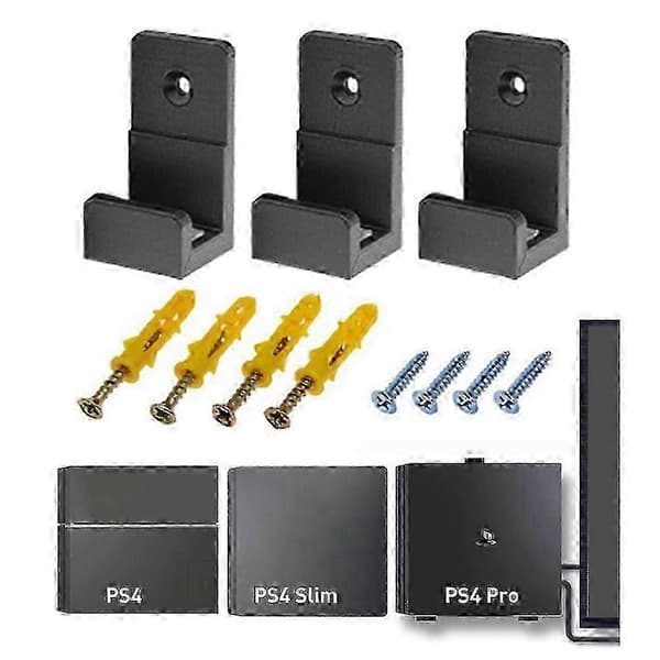 3 stk./sæt vægmontering til PS4 Universal Controller Holder Stand Opbevaringsstativ med skruer til PS4 Host