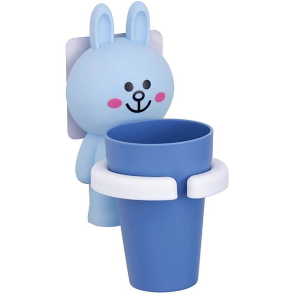 Spårlös sugkopp väggmonterad barntandborsthållare, barns vägg hängande H bunny blue