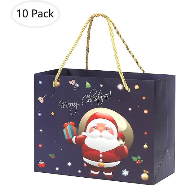 10 stycken tjocka papperspåsar med handtag Presentpåsar Pappersbärpåsar Present