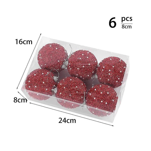 8cm/6st Sequin Ball Case Hängen Råtta, 4