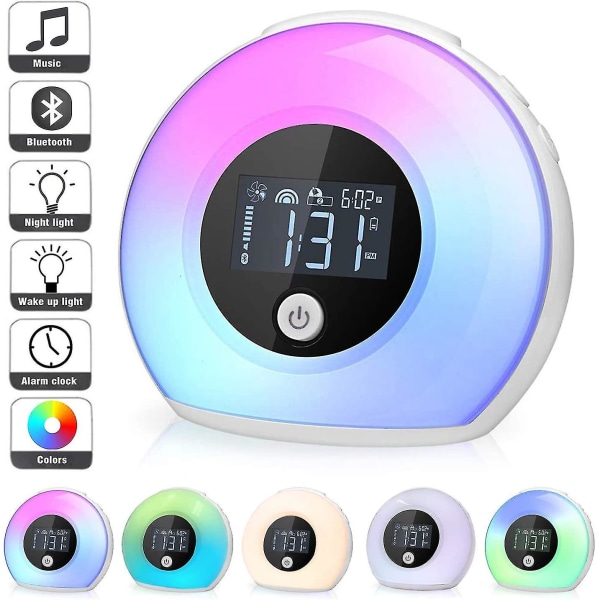 Night Lamp With Bluetooth Speaker, Dimmable Mood Light With Lcd Display / Smart Alarm Clock, 4 Brigh