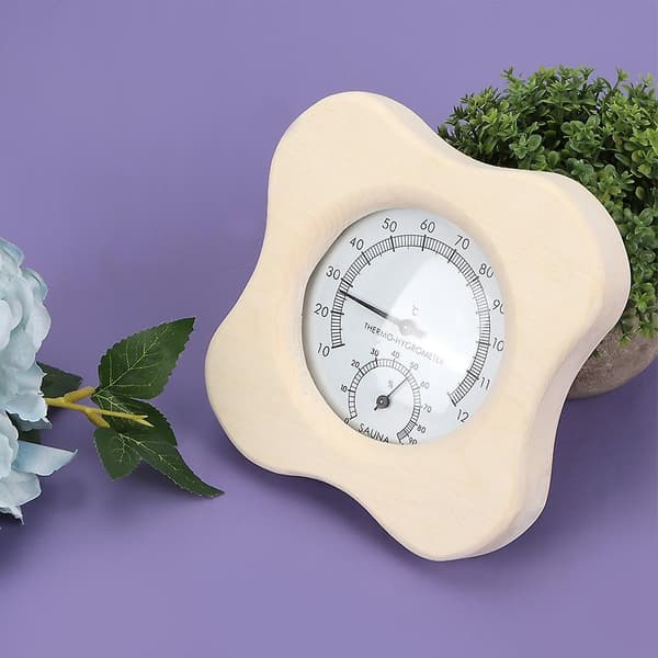Sauna Rum 2-i-1 Træ Termo Hygrometer Termometer Hygrometer Dampbad Tilbehør