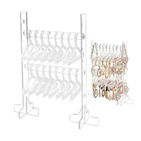 Akryl Klädhängare Form Örhänge Display Stativ För Kvinnor Smycken Disk Butik Hängande Hylla Rack Pla