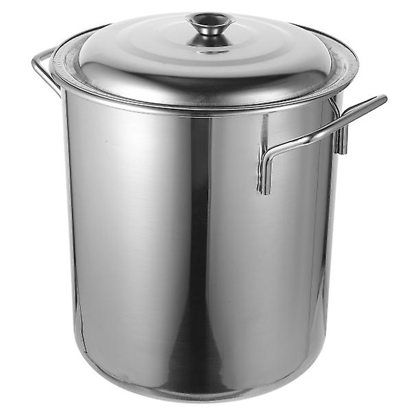 Rustfrit stål tyk gryde stor kapacitet suppegryde multifunktionel riskurv med låg (strimmel-type håndtag) (22cm)