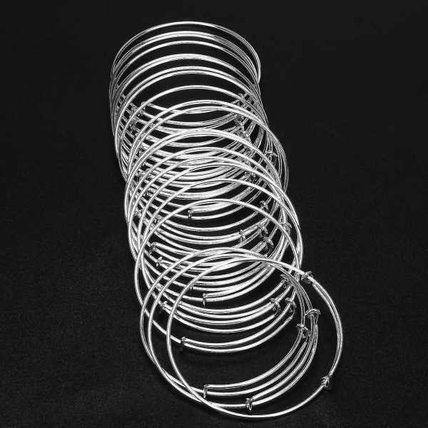 60 stykker udvidelige armbånd armbånd Justerbare tråd blanke armbånd til kvinder Diy smykkefremstilling,