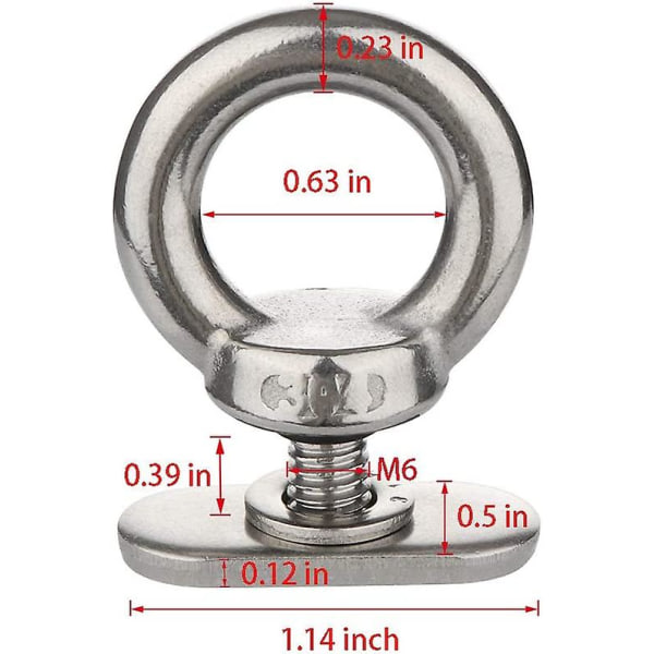 8-pak full 316 Ss, spormontert surrefeste, hold bungee-snøre eller tau opptil 0,6\", marineutstyr