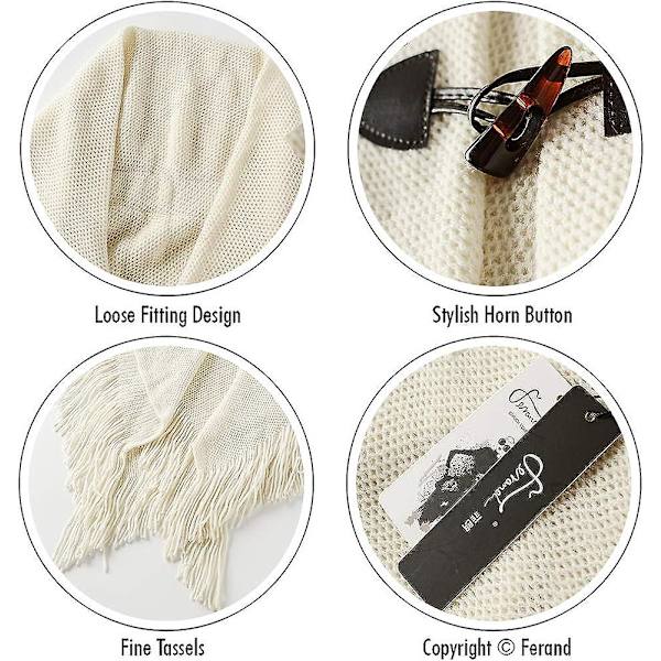 Snygg Hornknapp Rutig Poncho V-ringning, V-fåll