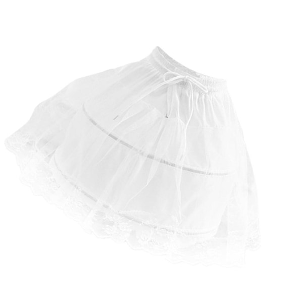 Hvit ballkjole Underskjørt 2 lag Hoops Petticoat Underskjørt Slip Kjole Justerbar Petticoat