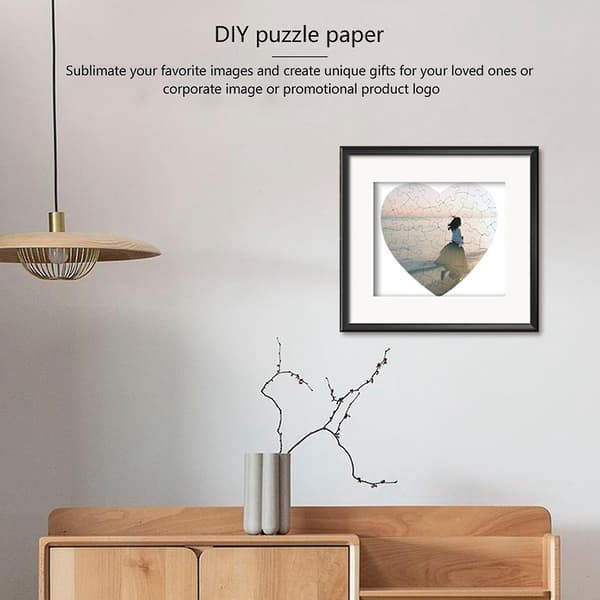 10 stk. Sublimering Blanke Puslespill Diy Håndverk Hjerte Puslespill Diy Overføring
