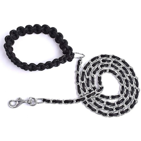 Wekity Tyggebestandig Hundekobbel 5,5 fot Heavy Duty Hundekobbel Metall Kjæledyrkjede Bånd Med Mykt Tauhåndtak For Middels Store Hunder (10lb-35lb)