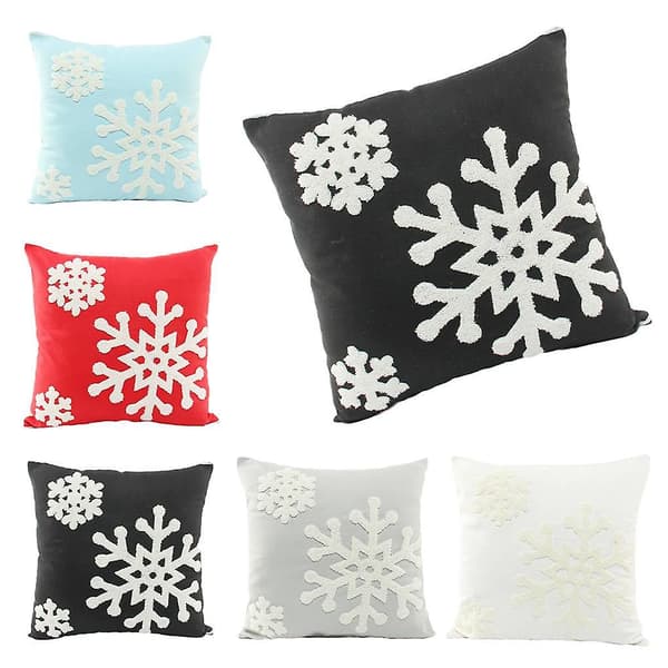 Crewel Snowflake Patterns Bomull Pustende Myk Putetrekk Jul