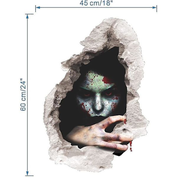 Halloween-seinätarrat Pelottava Ruumis Seinätarrat Koti Sisustus Tarra Deko, Seinätarrat 3d Seinätaide