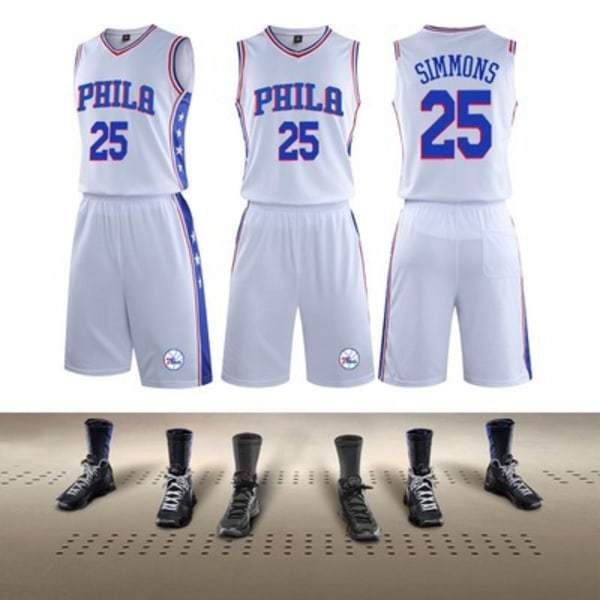 Basketball jersey for voksne Simnon #25 jersey T-skjortesett Children (155-160cm)