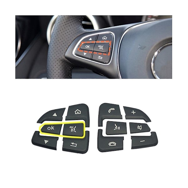 Auton ohjauspyörän painikkeiden peitetarrat Glc X253 C W205 Cla Gla A X156 C117 W176(a)