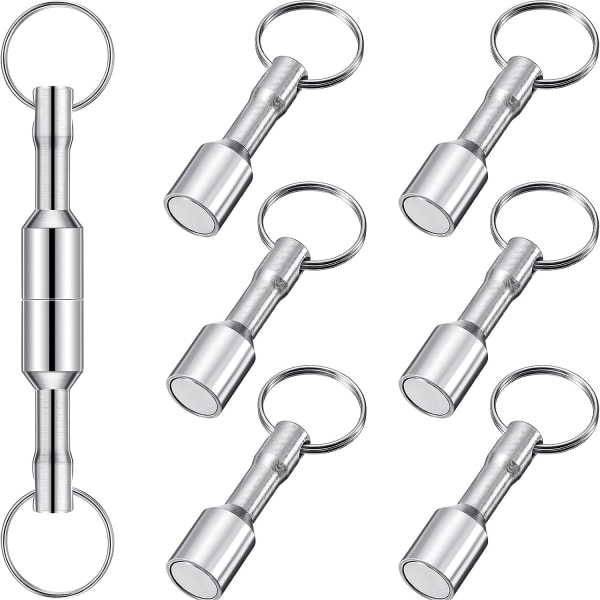 Sæt med 6 magnetiske metalnøgleringe Magnetiske nøgleringe Magnetiske nøgleringe i lommer med splitring Smykker test af magneter til metalgenbrugere, hobbyister og