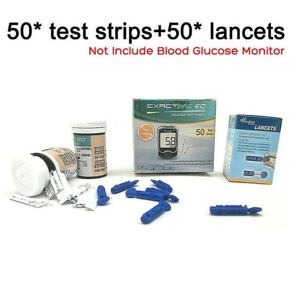 Blodsukkermåler Blodsukkermåler Diabetestestsæt med teststrimler 50 stk. Blodsukkermåler Diabetesblodsukkertest