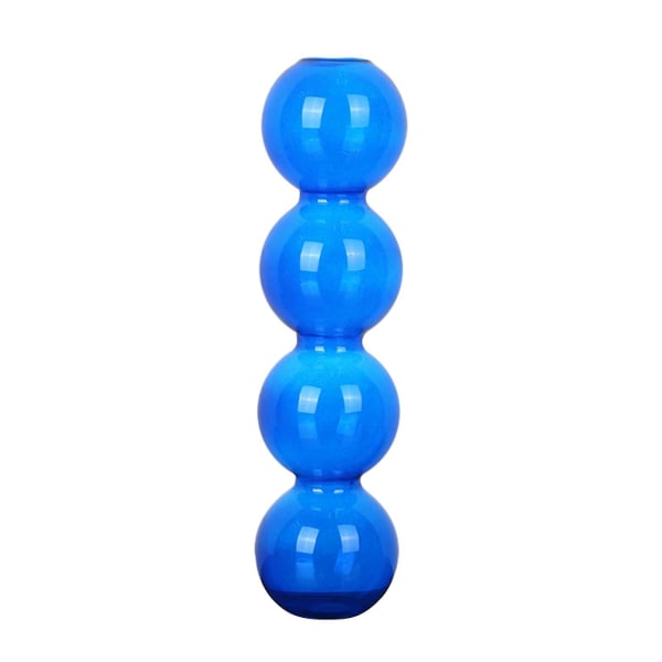 Multi-størrelse vase vase glasflasker gennemsigtig tre kugler i vind ornament Blue 22.5cm