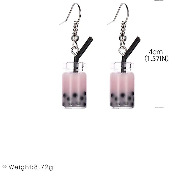 Ørepynt for kvinner, ørepynt for damer med melkeperle-te-smykke design pink